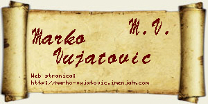 Marko Vujatović vizit kartica